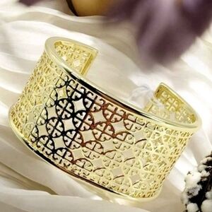 Tory Burch Gold Openwork Cuff Bracelet